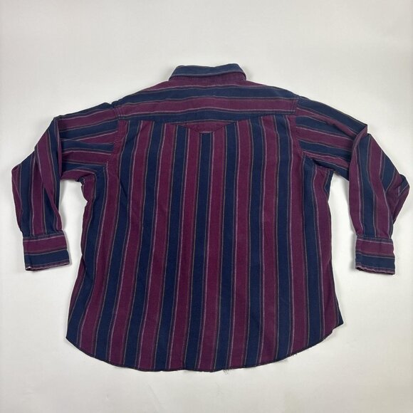 Vintage Wrangler Pearl Snap Western Shirt Mens XL Purple and Blue Striped - Picture 3 of 8